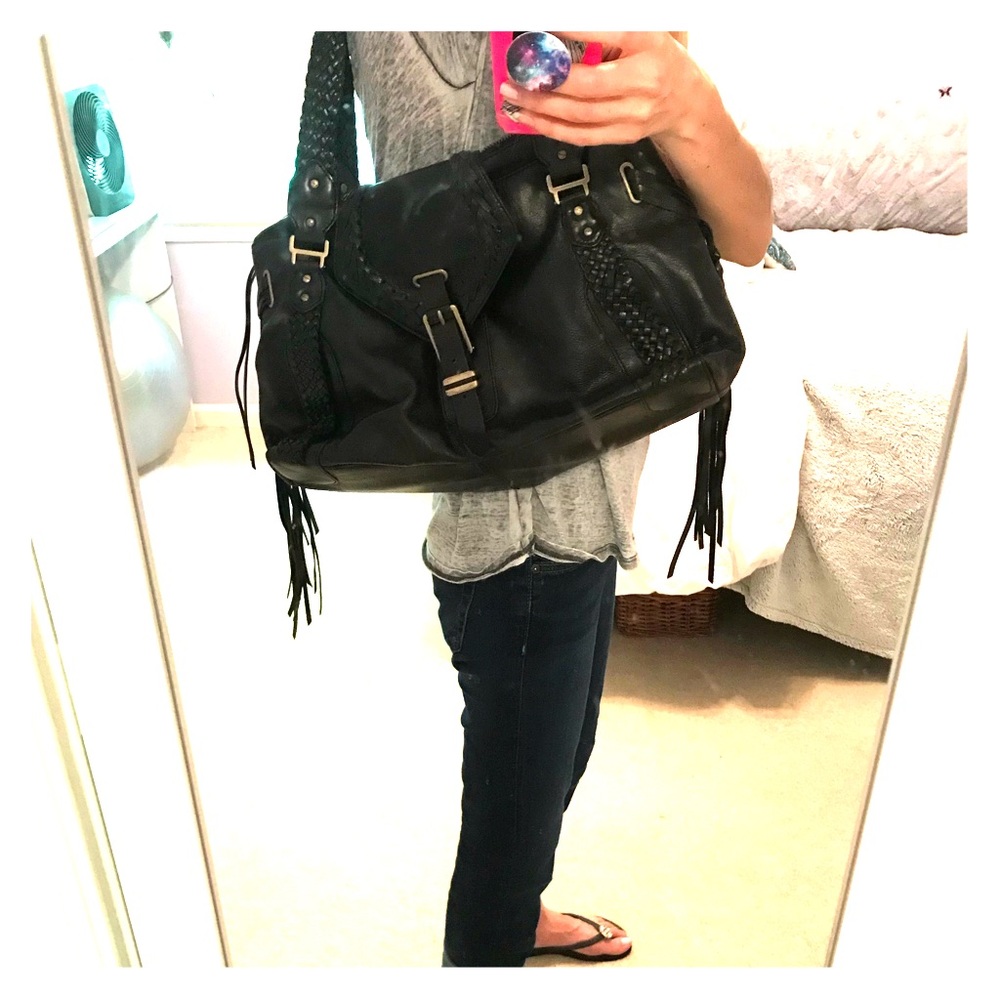 Cole Haan Black Leather Satchel Bag